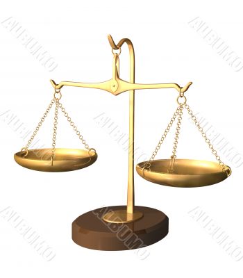 Gold 3d scales with the counterbalanced cups Gold 3d scales with the counterbalanced cups