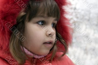 Beautiful girl Victoria  outdoors in winter