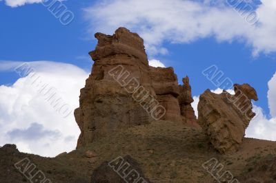Rock in Canyon of the riwer Charyn Rock in Canyon of the riwer Charyn