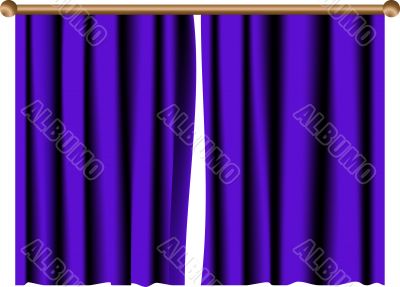 Blue curtain with rail Blue curtain with rail