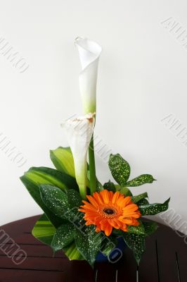 Bouquet with callas and gerbera