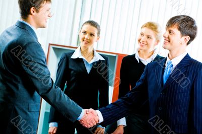 Handshake at meeting