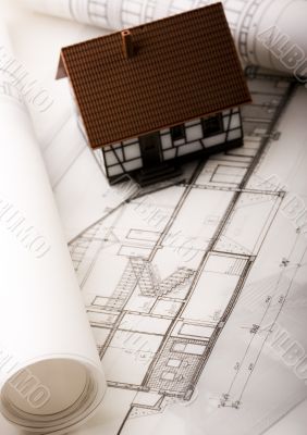 House blueprints close up