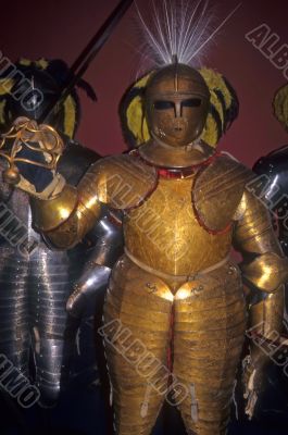Golden armor, knight with sword,
