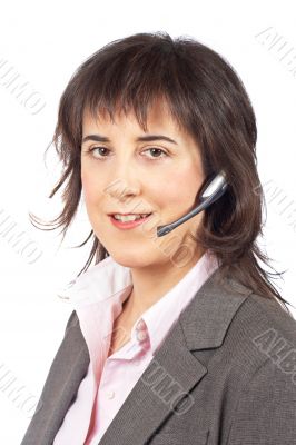 Smiling customer support girl