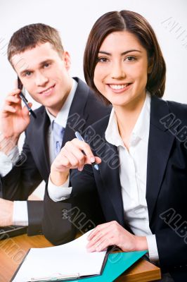 Business partners at work