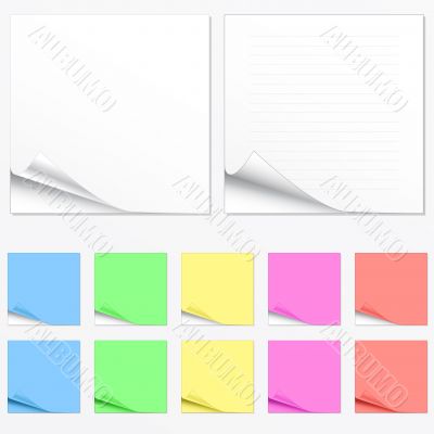 Blank paper pads in different colors
