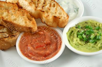 Three Dips And Turkish Bread