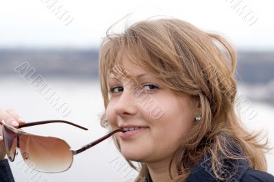 Portrait of the beautiful girl outdoor 4