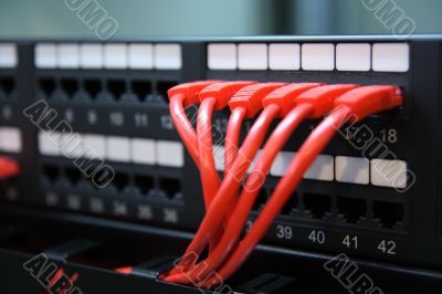 Network ports and wires.