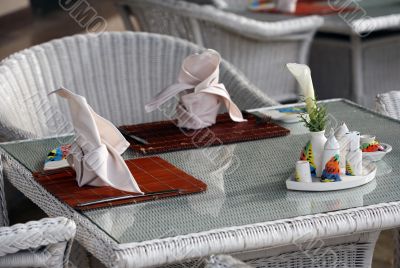 Restaurant table setting