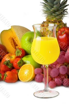 orange juice and fruit