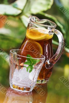 iced tea in pitcher
