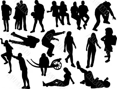 Silhouettes of the people