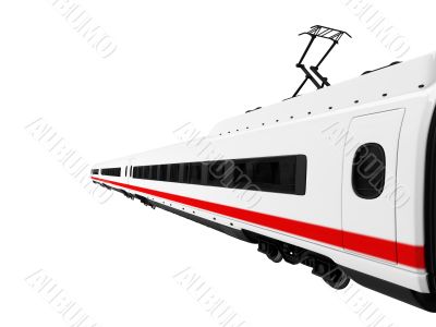 white train isolated view