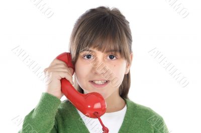 Girl speaking on the telephone Girl speaking on the telephone