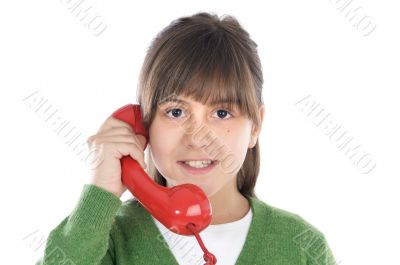 Girl speaking on the telephone