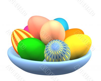 3d easter eggs in a plate 3d easter eggs in a plate