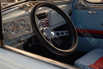 Interior of antique car