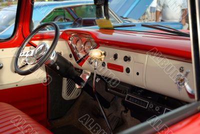 Interior of antique car