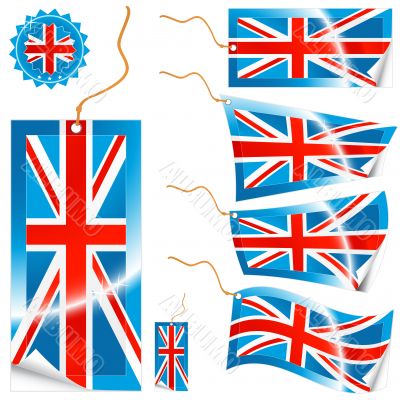 United Kingdom flag modern tags and sticker