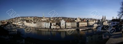 panorama of the center of Zuerich