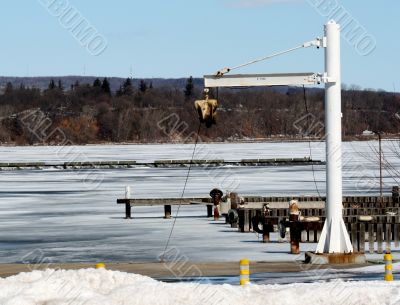 Marina Hoist in Winter