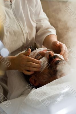 Man getting facial