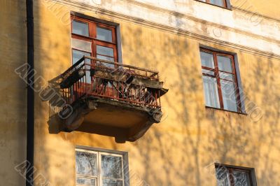 Old balcony. Old balcony.