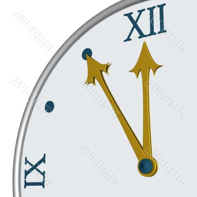 Part of a dial on a white background. 3D image.