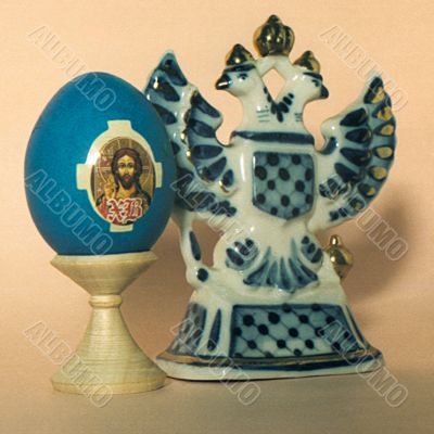 Easter eggs - pisanka with a face of the Christ