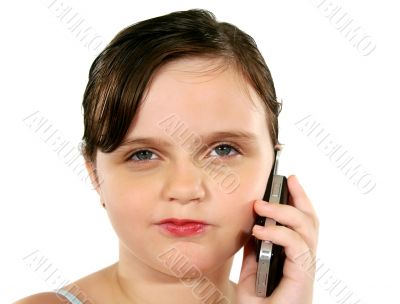 Suspicious Child With Cell Phone