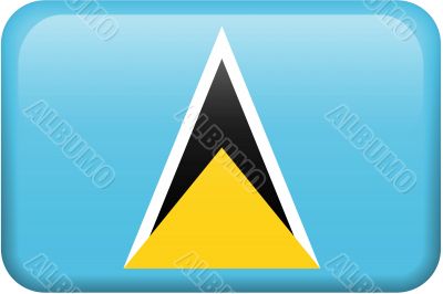 St. Lucia Flag Button