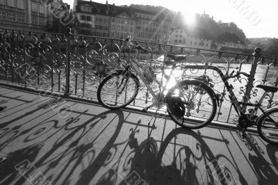 shadows from the bicycle