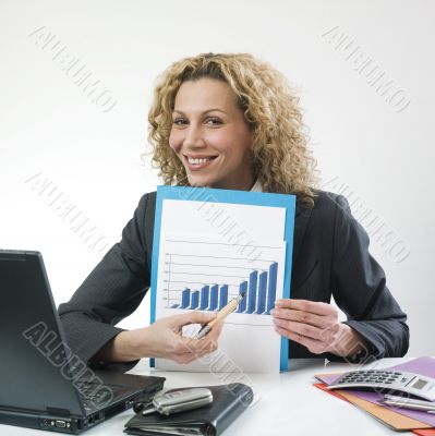 Woman showing good result