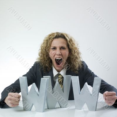 Woman mad about technology Woman mad about technology