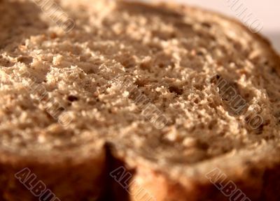 Slice of bread closeup