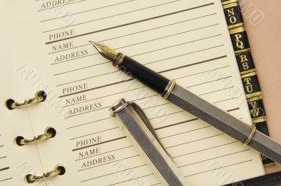 Address book and fountain pen Address book and fountain pen