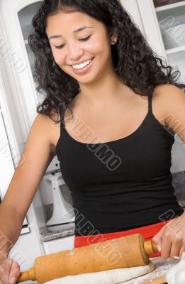 young woman cooking