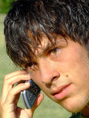 Young man with mobile