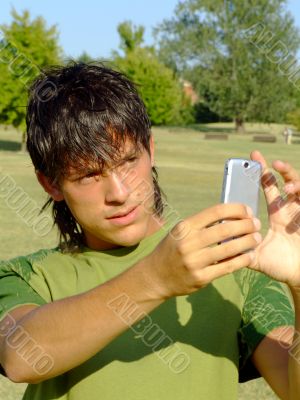 Young man with mobile