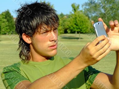 Young man with mobile