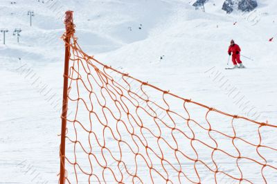 Ski slope fence