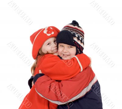 Children embrace