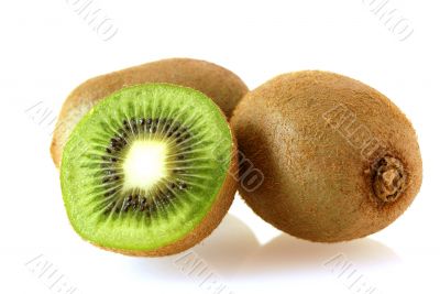 two kiwi fruites with half two kiwi fruites with half
