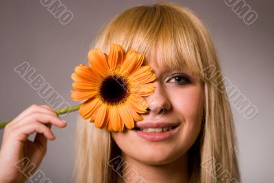 girl with flower