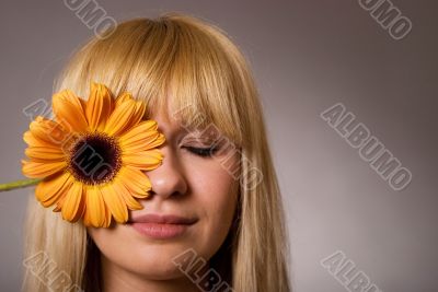 girl with flower