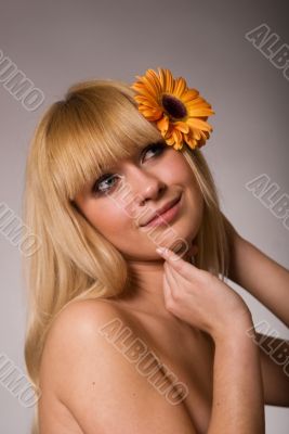 girl  with flower