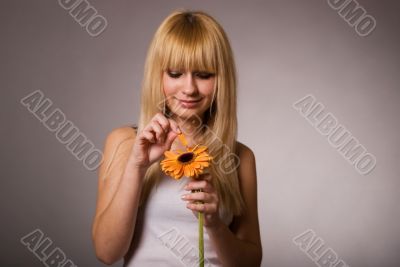 girl with flower