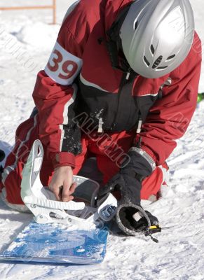 Athlete repairing of ski-binding
